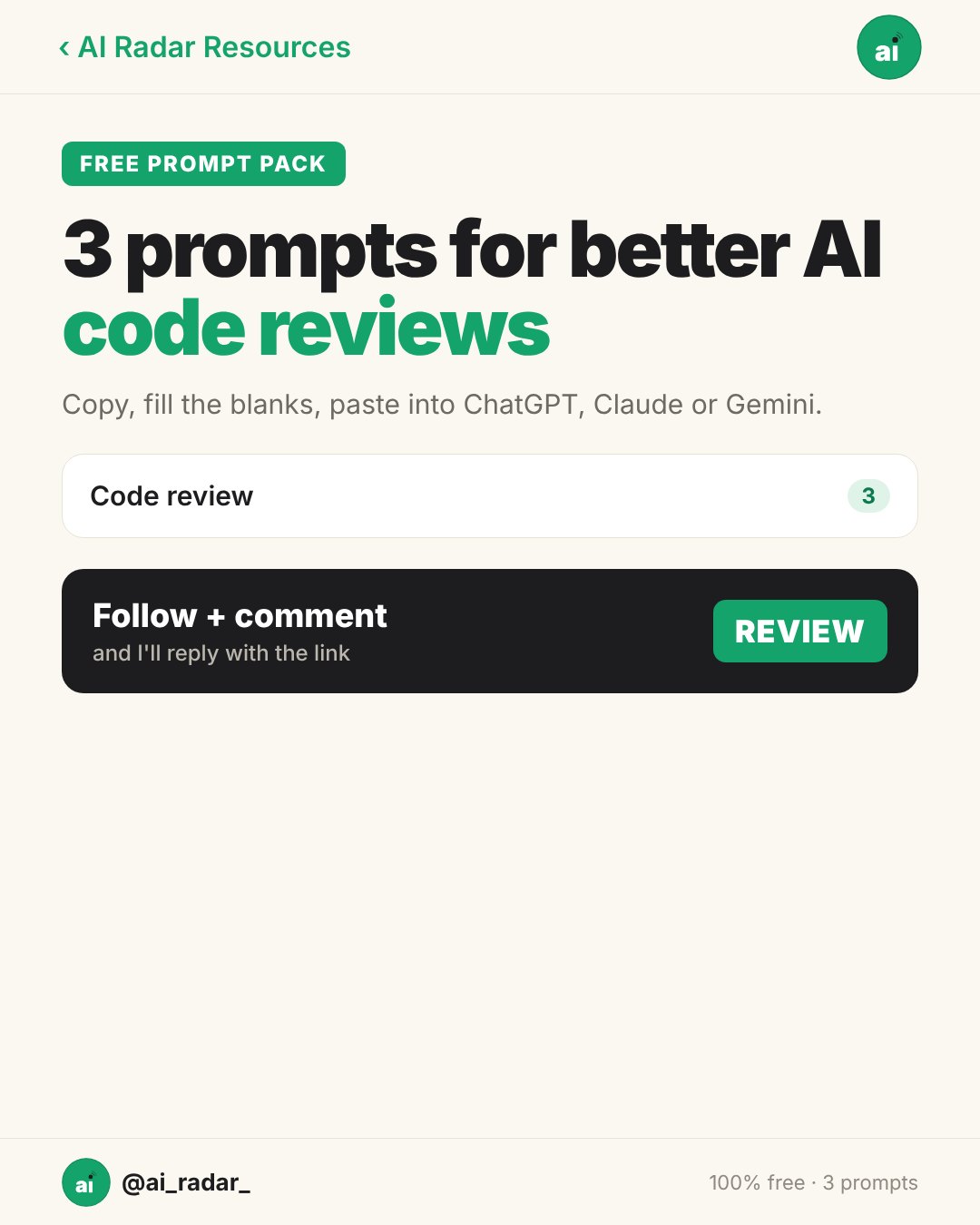 3 prompts for better AI code reviews cover