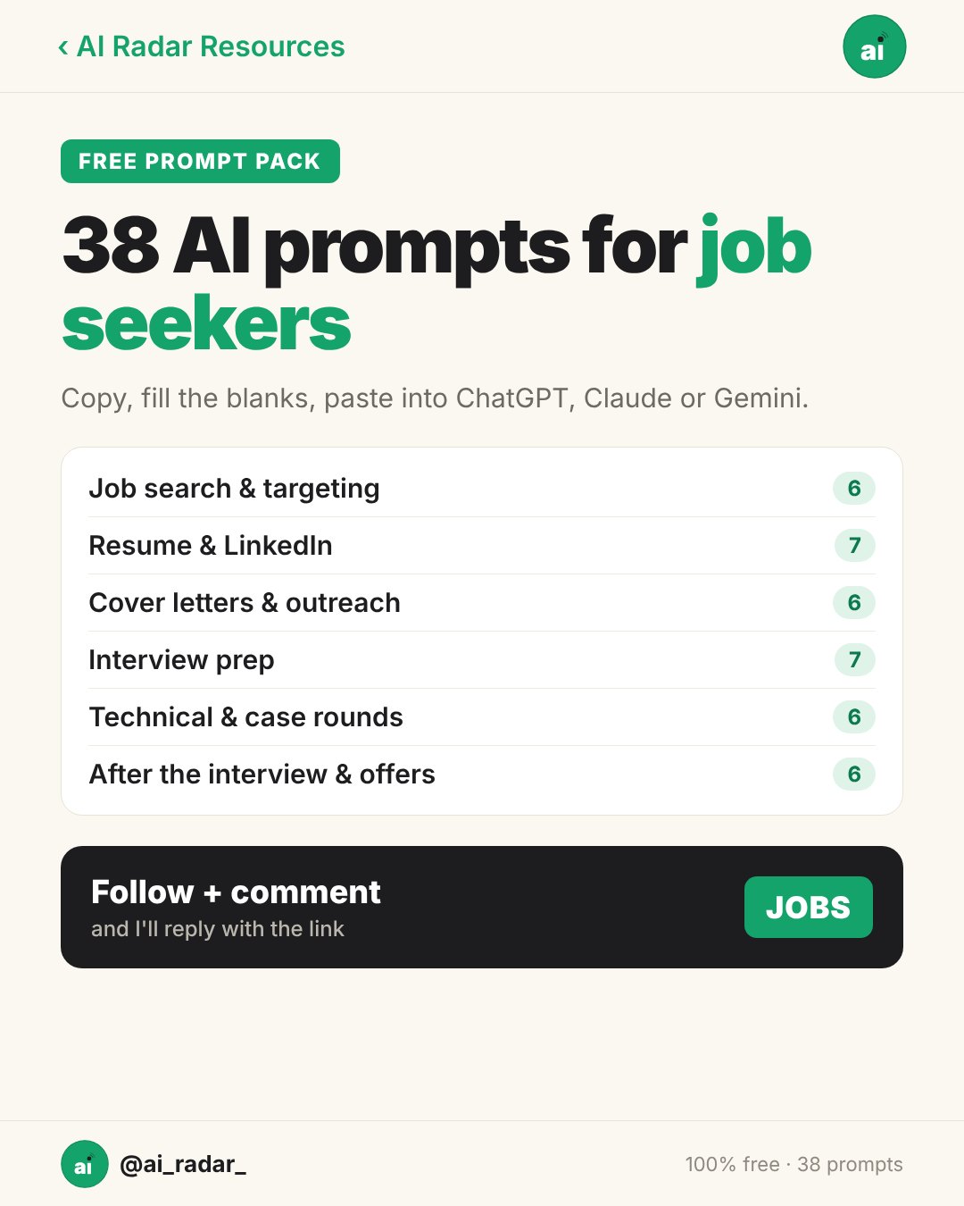 38 AI prompts for job seekers cover
